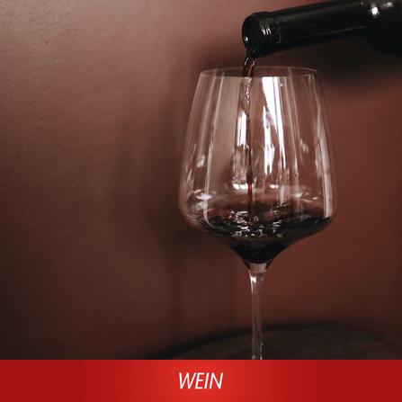 Rotweinglas mit Untertitel Wein
