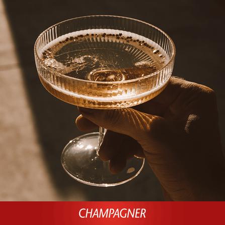 Champagnerglas mit Untertitel "Champagner"