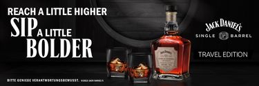 Reach a little higher - sip a little bolder - Jack Daniles Single Barrel Travel Edition