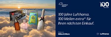 100 Jahre Lufthansa - 100 Meilen extra für Ihren nächsten Einkauf