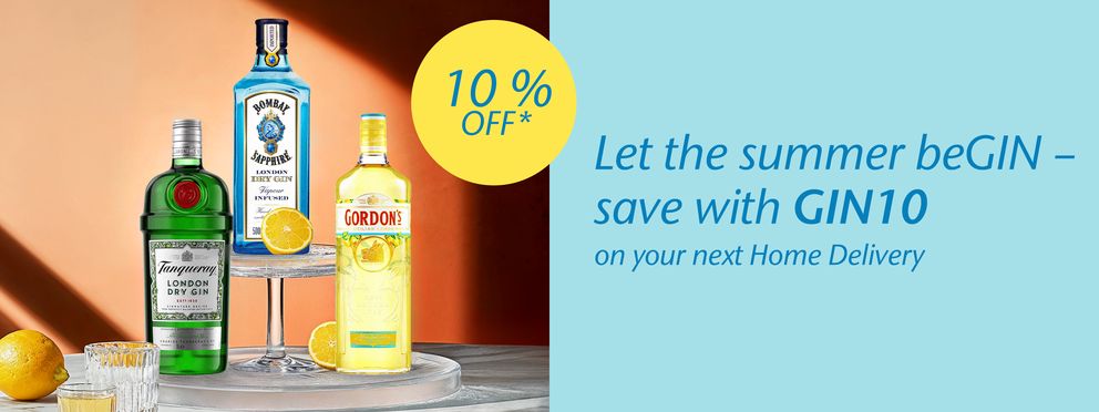 Let the summer begin - save with GIN10 on your next home delivery