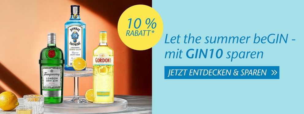 Let the summer begin - mit GIN10 10% auf Gin sparen