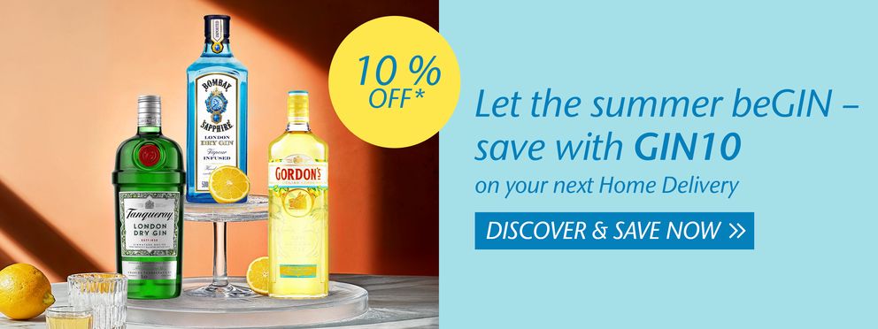 Let the summer begin - save 10% with GIN10 on your next home delivery
