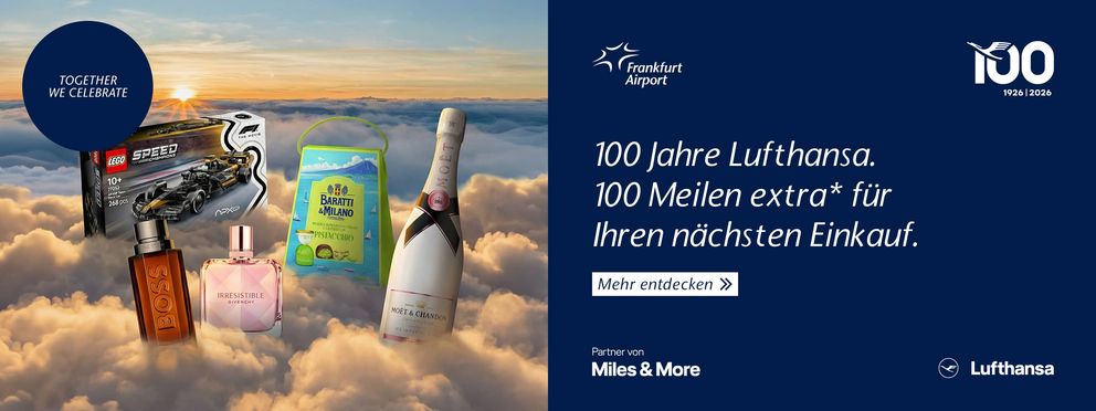 100 Jahre Miles & More - 100 Meilen extra für Ihren nächsten Einkauf