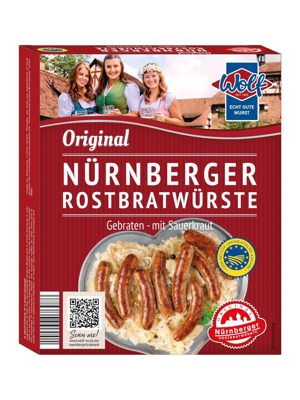 Wolf Nürnberger Rostbratwurst.+Krautsalat, 300g