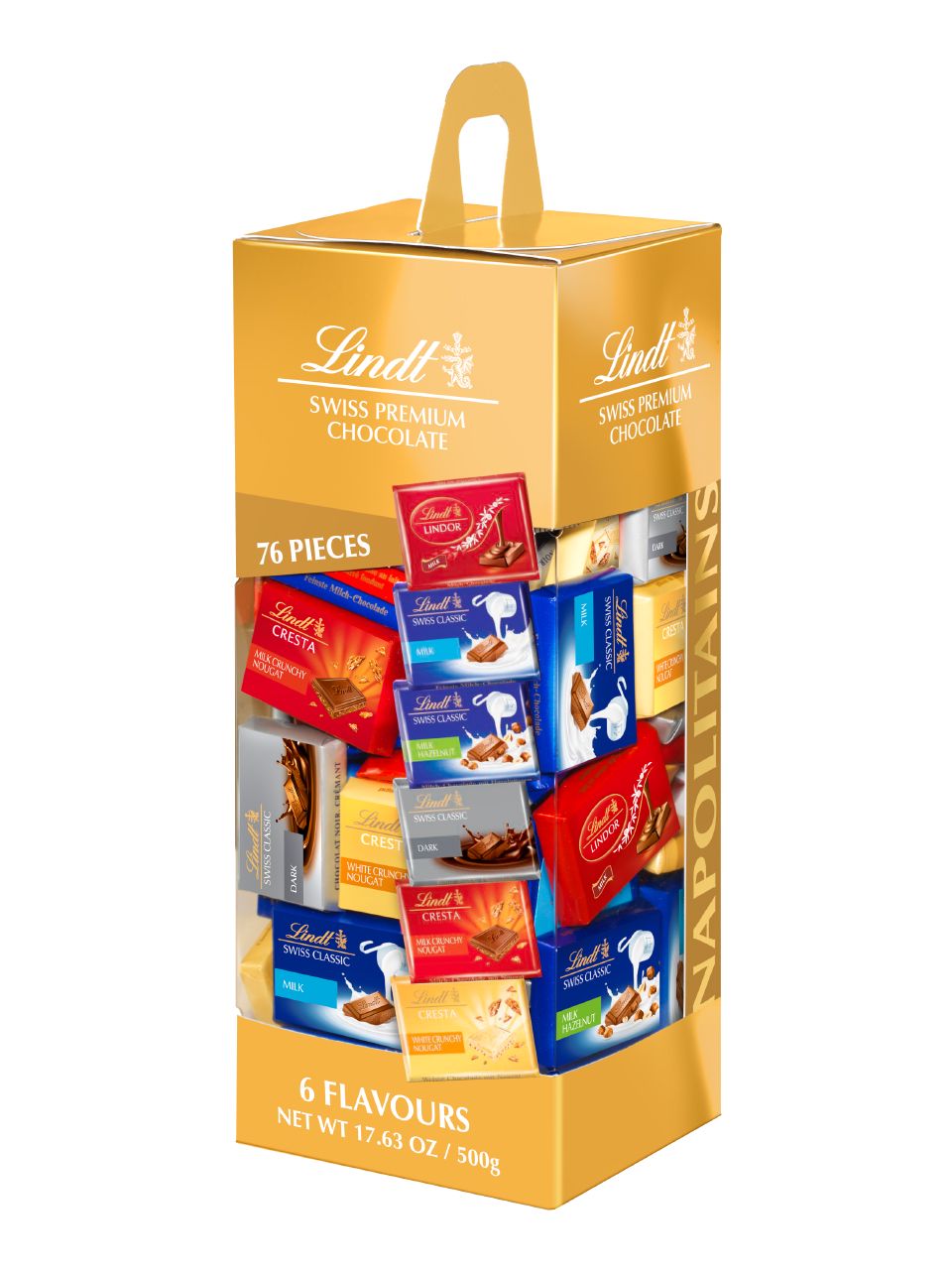 Napolitains Swiss Premium Chocolate Lindt - Boite de 500 g - 76 pièces