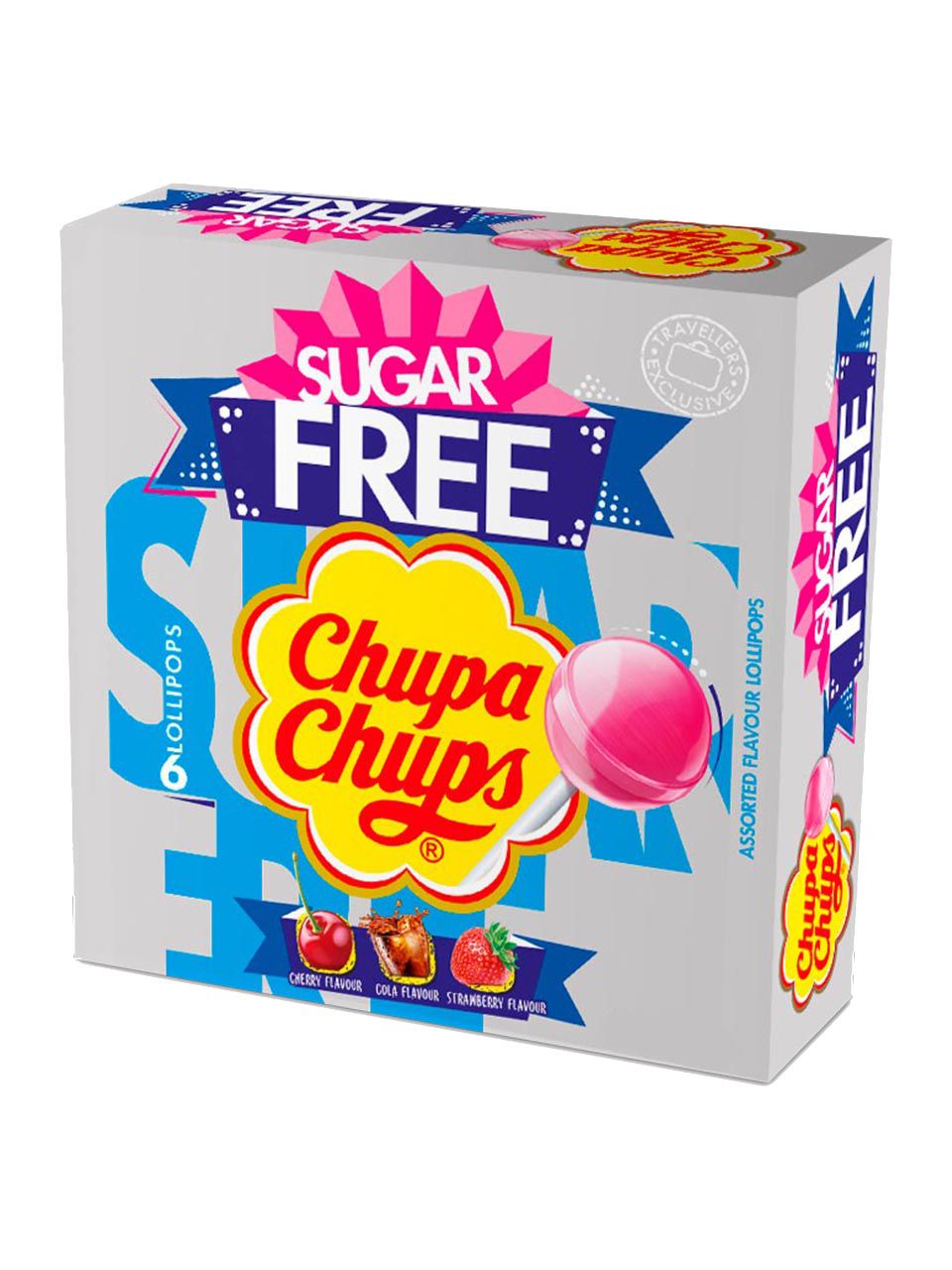 Chupa Chups sugarfree lollipops with fruit flavours (strawberry, cherry and  cola)