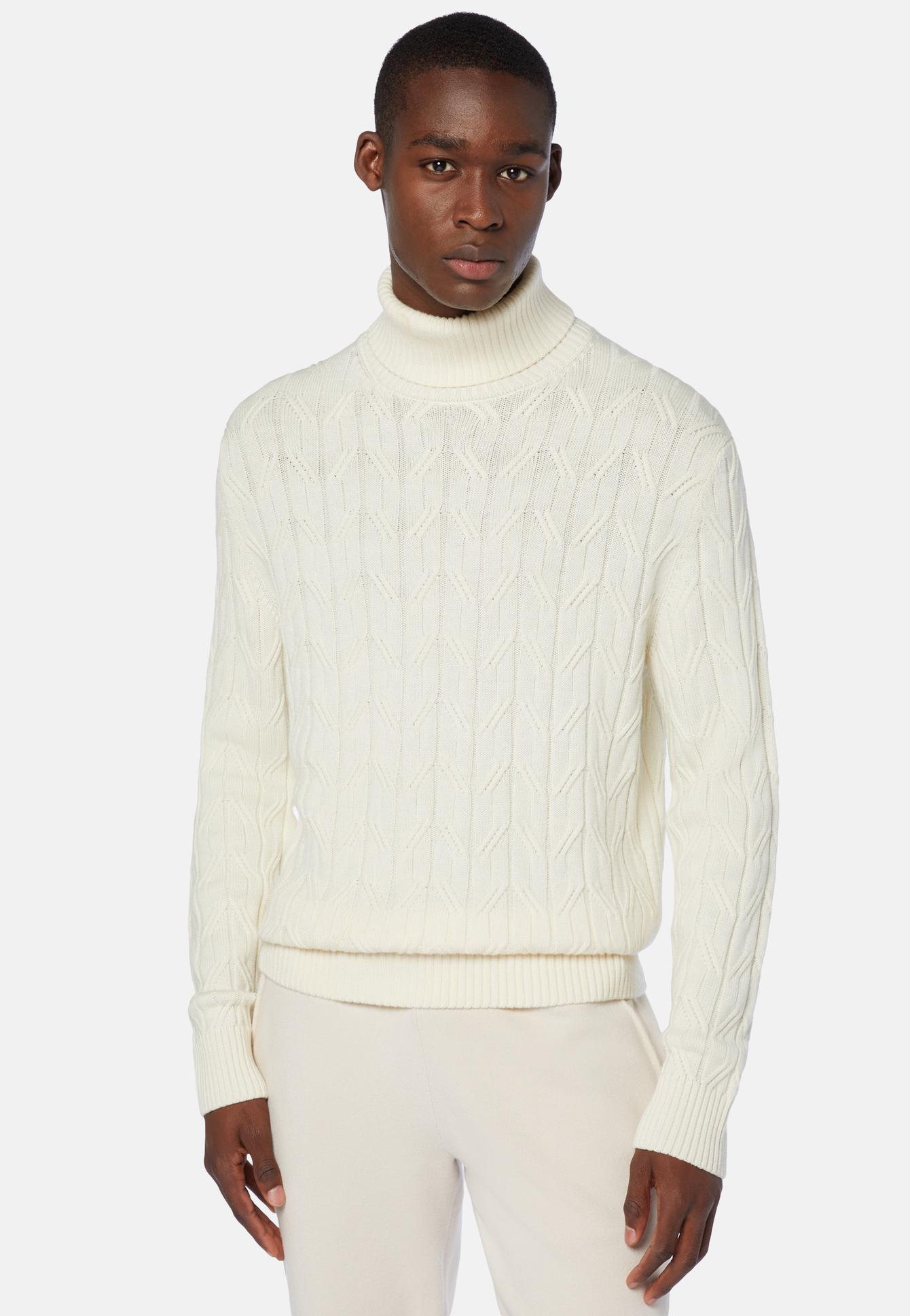 White Merino Wool Polo Neck Pullover | Frankfurt Airport Online Shopping