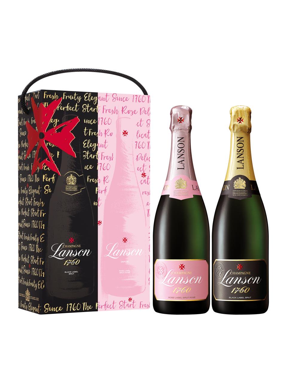 Lanson, Black & Rosé, Shopping Online rose Frankfurt Airport | (bi-pack) 2x0.75L Champagne, brut, AOC