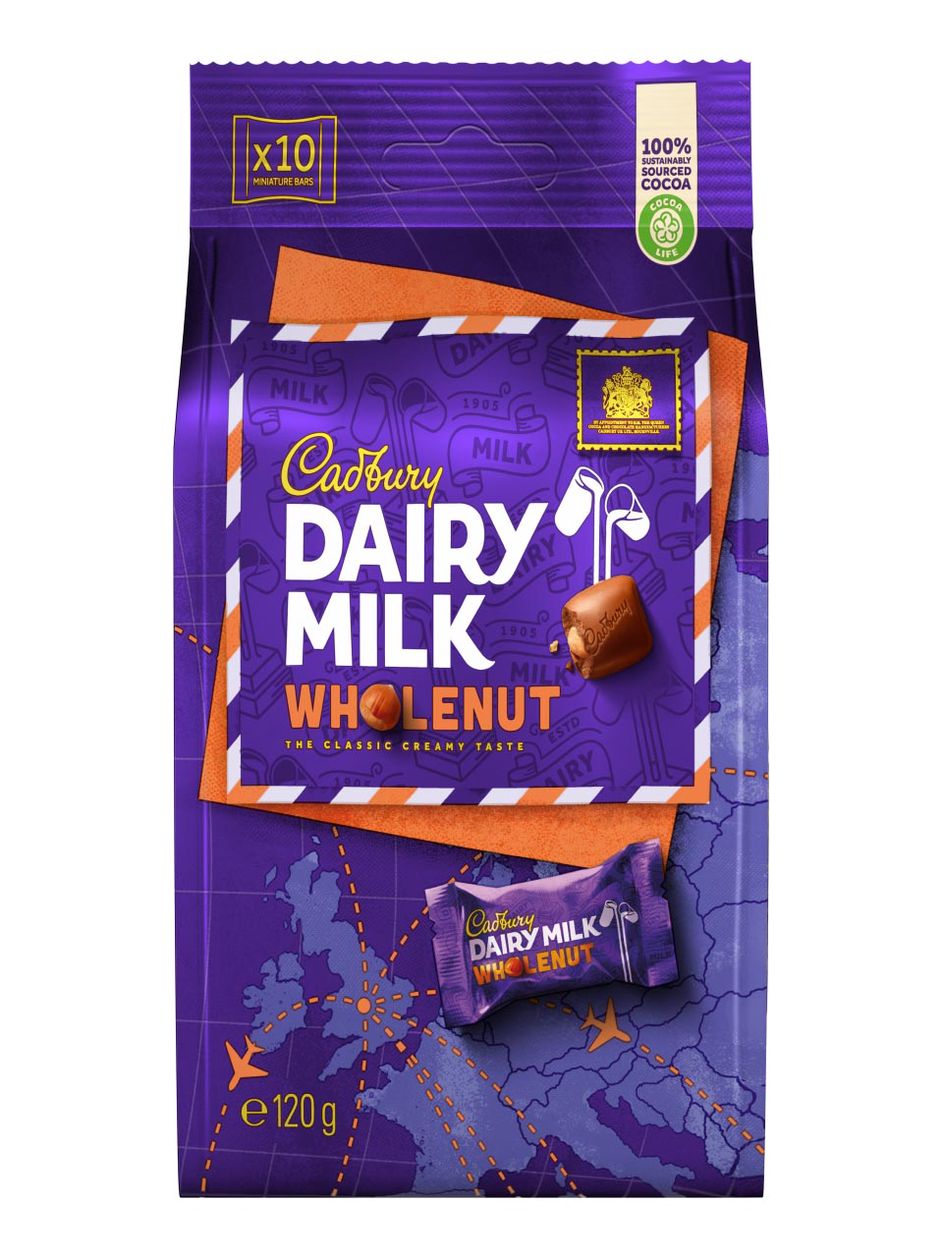 Cadbury Dairy Milk Whole Nut Bag 袋装原粒榛子牛奶巧克力 120g 法兰克福机场网上购物