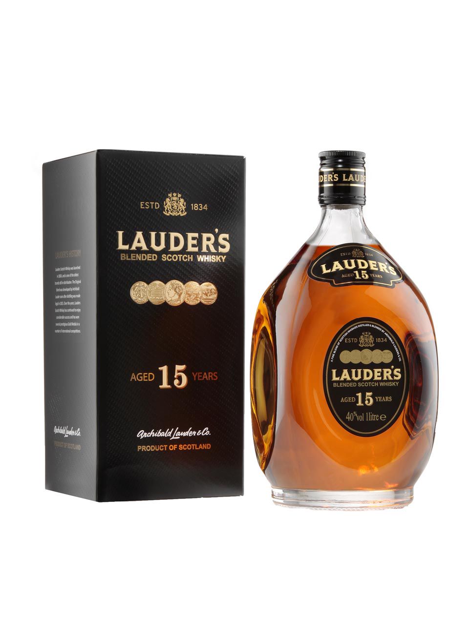 Lauder s 15y Blended Scotch Whisky 40 1L Geschenkverpackung 