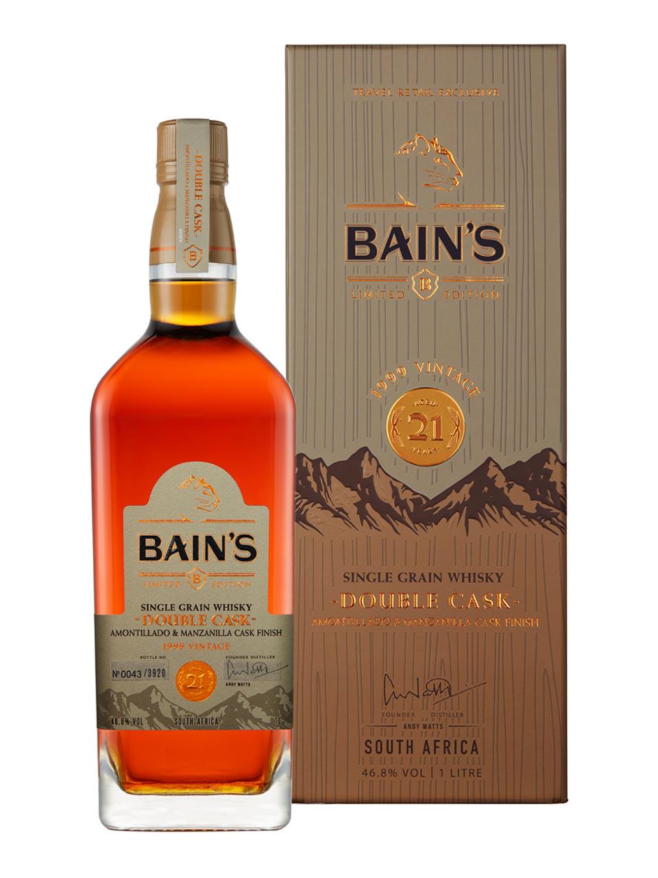 Bain's Double Cask Single Grain Whisky 21y 46.8% 1L gift pack | Frankfurt  Airport Online Shopping