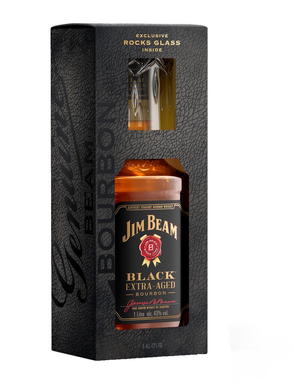 Jim Beam Black Kentucky Straight Bourbon 43% 1L + Glass | Frankfurt Airport  Online Shopping