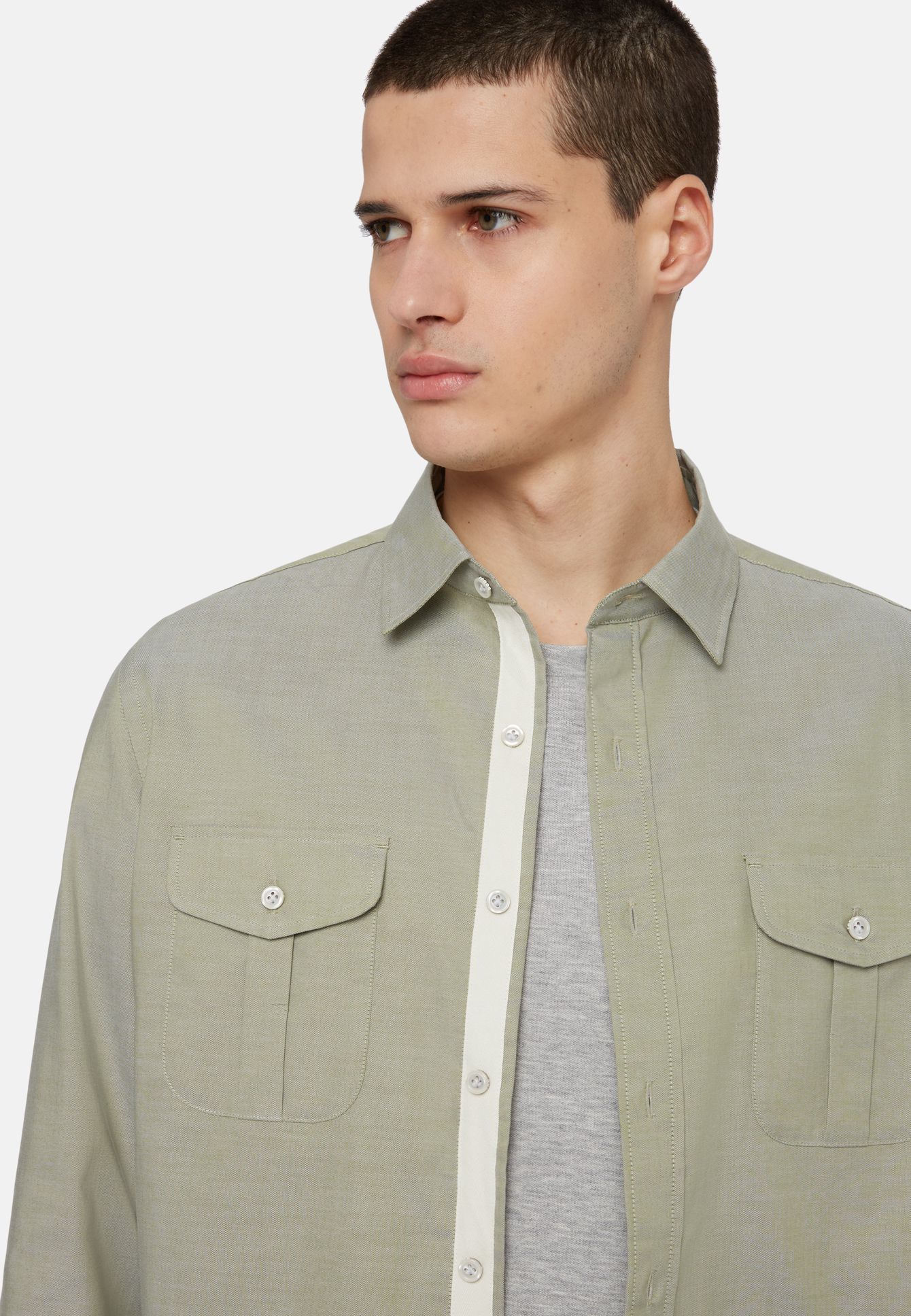 Regular Fit High-Performance Green Oxford Shirt | Frankfurt Airport ...