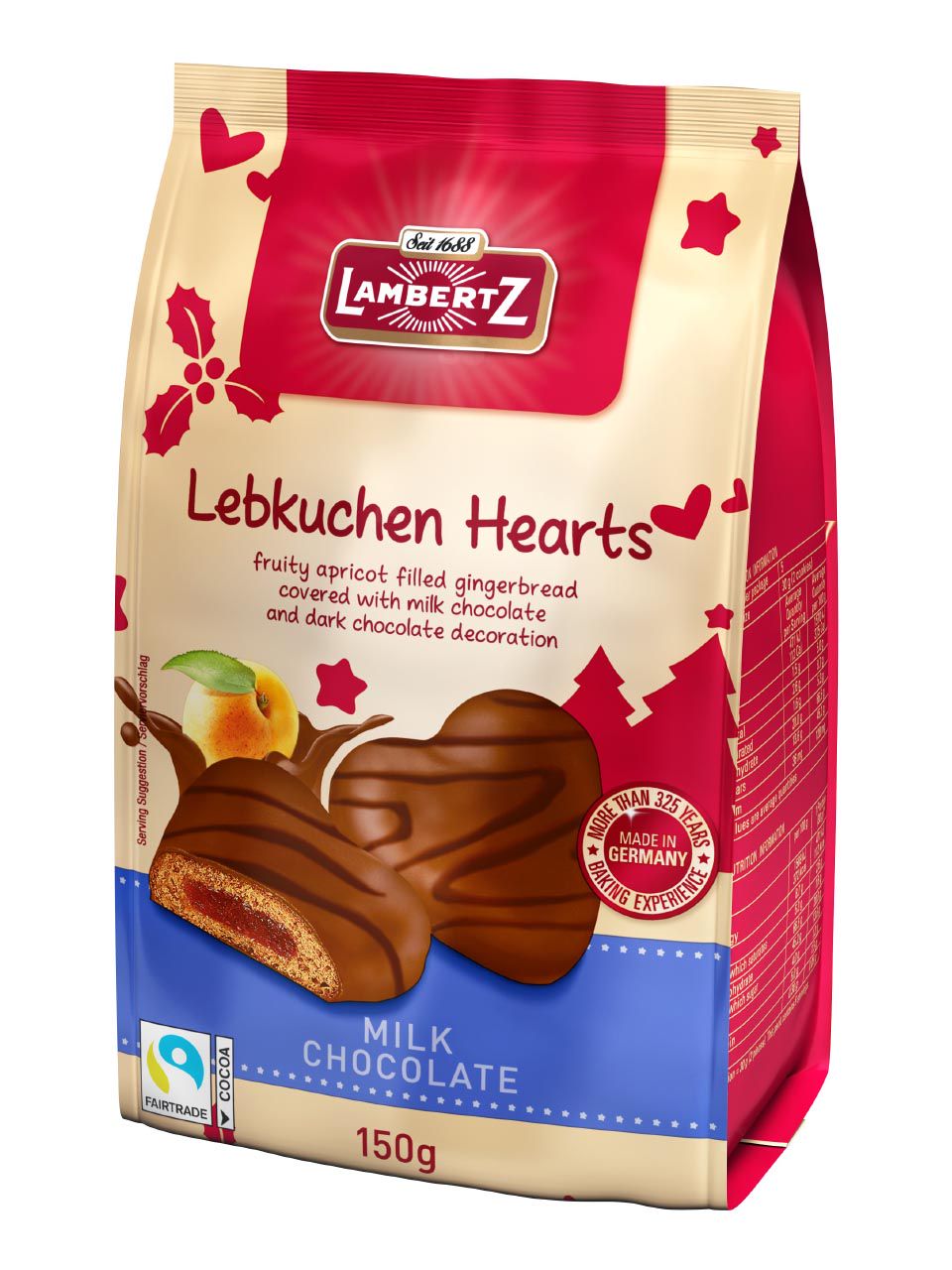 Lambertz, Milk Chocolate Lebkuchen Hearts, 150g Frankfurt Airport