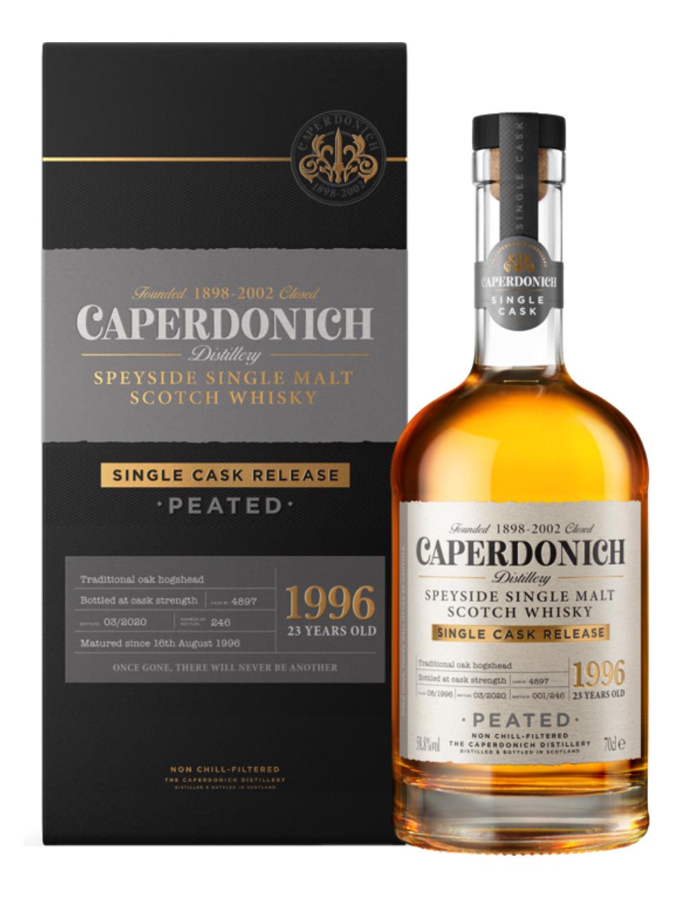 Caperdonich 23y Peated Single Malt Scotch Whisky 58.8% 0.7L gift