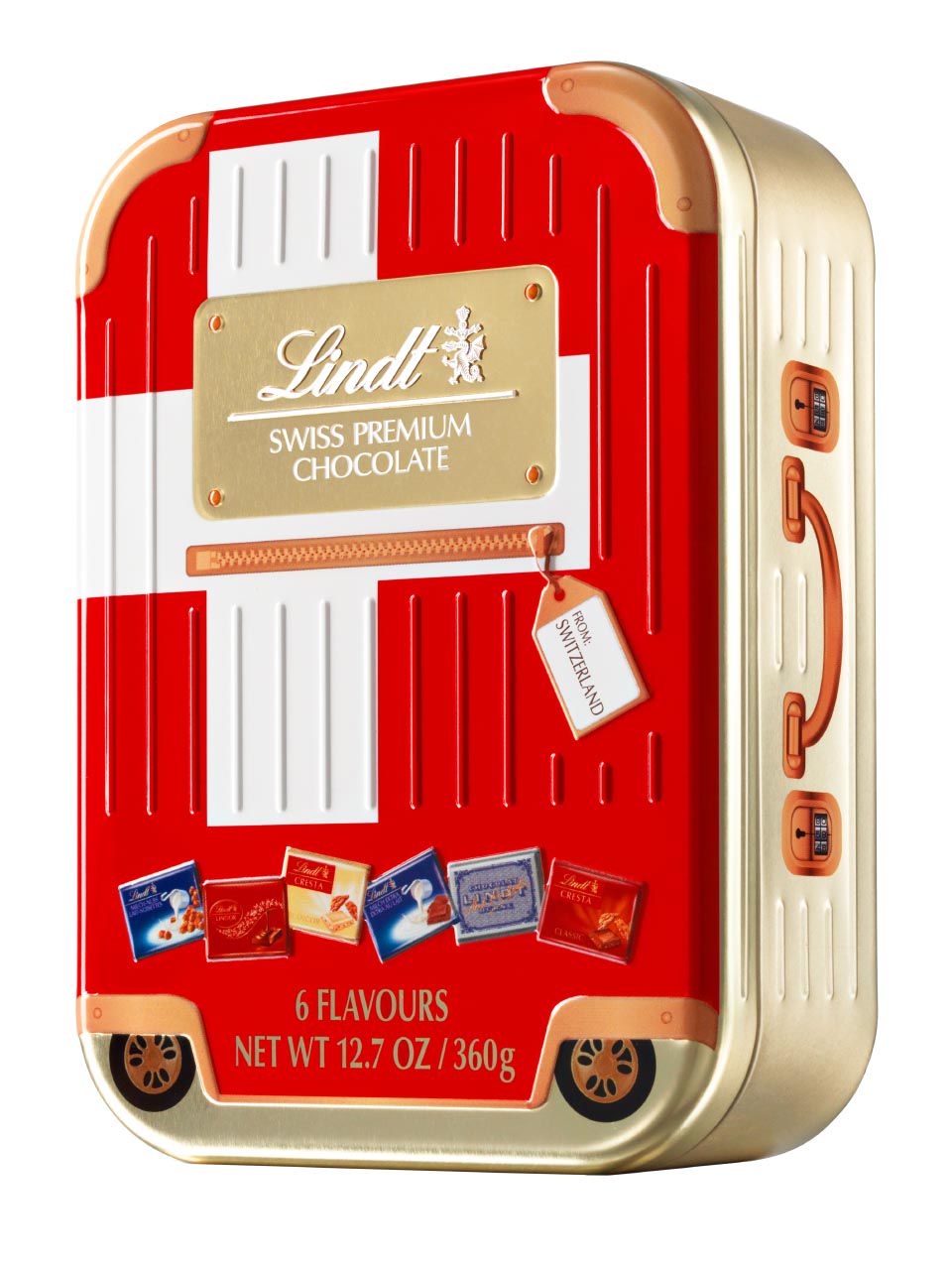 Lindt Napolitans Suitcase Swiss Flag 360g | Frankfurt