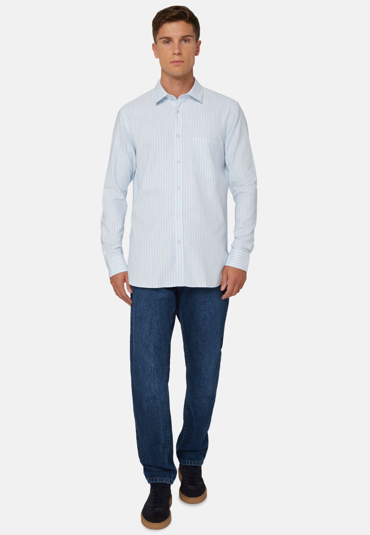 T-Shirt Om tencel - skyblue