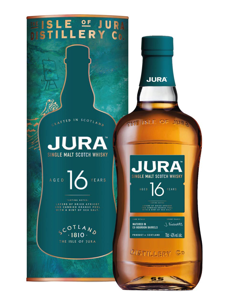 Jura 16 Year Old, Island Single Malt Scotch Whisky, 43% 0.7L