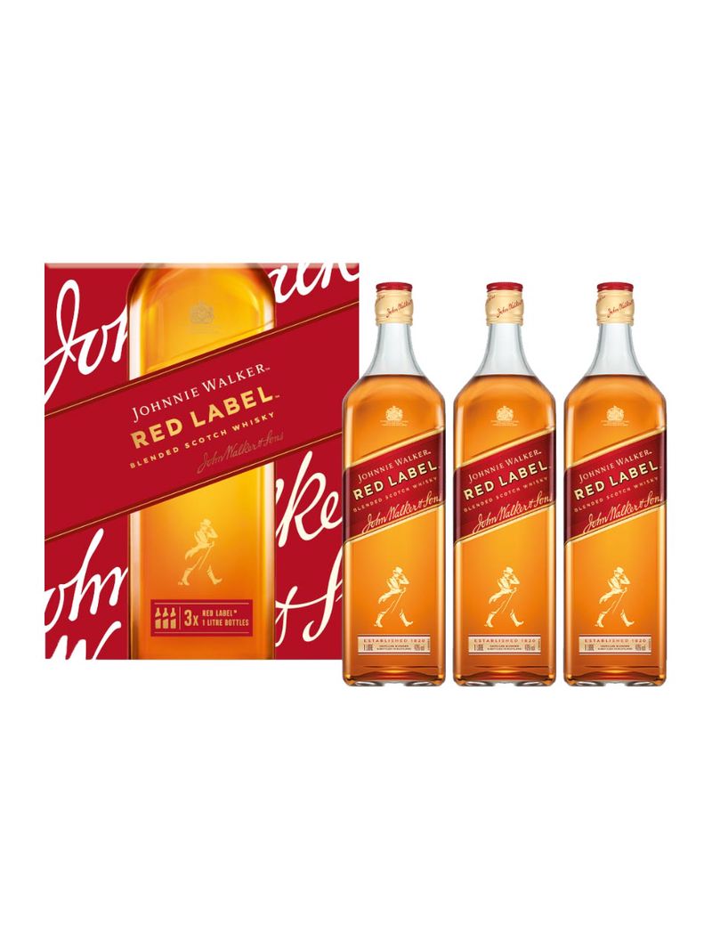 Johnnie Walker Red Label Blended Scotch Whisky Triple Pack 40% 3x1L
