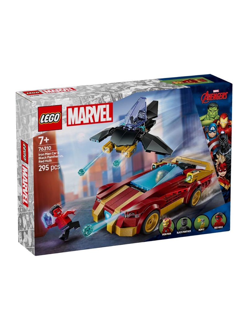 LEGO System A/S, Super Heroes Marvel, Iron Man Car & Black Panther vs. Red Hul