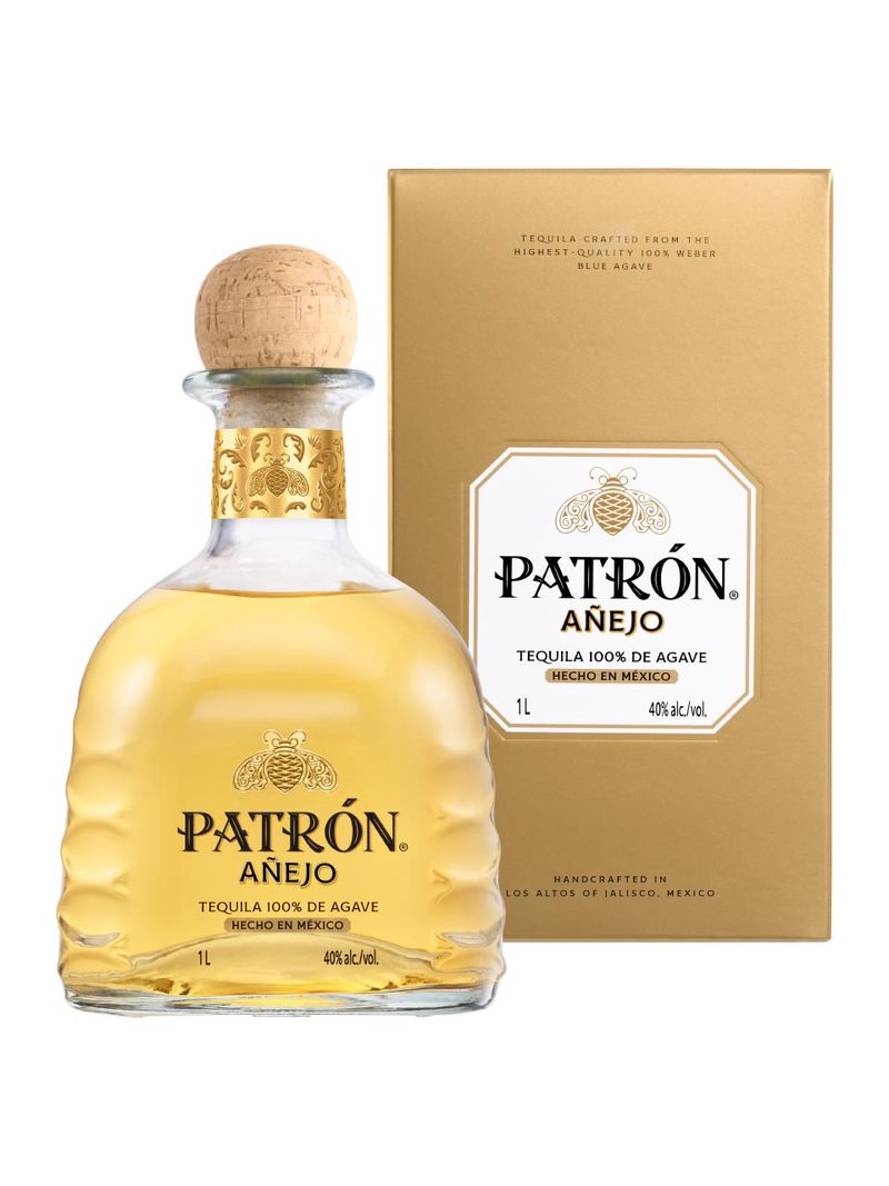 Patrón Tequila Añejo 40% 1L Geschenkverpackung