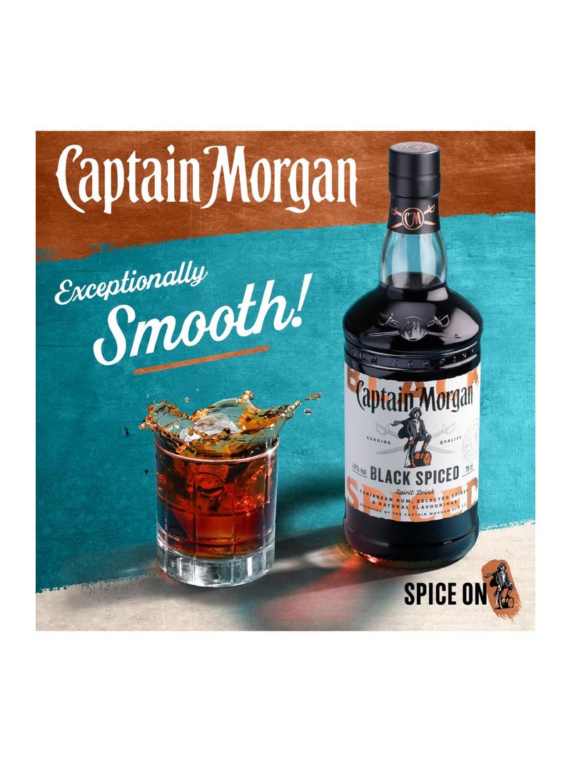Captain Morgan Black Spiced Rum 1Ltr