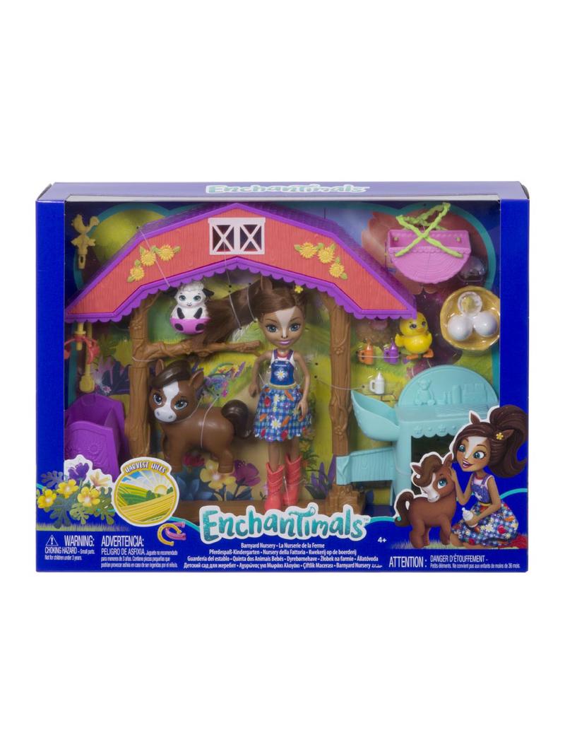 Enchantimals Barnyard Nursery Playset with Haydie Horse Doll and Trotter Figure
