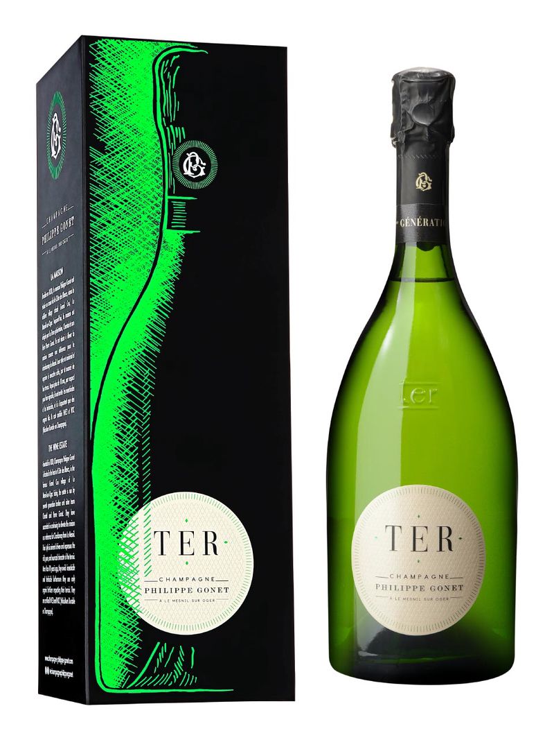 Champagne Philippe Gonet, TER BLANC, Champagne, AOC, Blanc de Blancs, Extra Brut, weiß 0.75L (Geschenkverpackung)