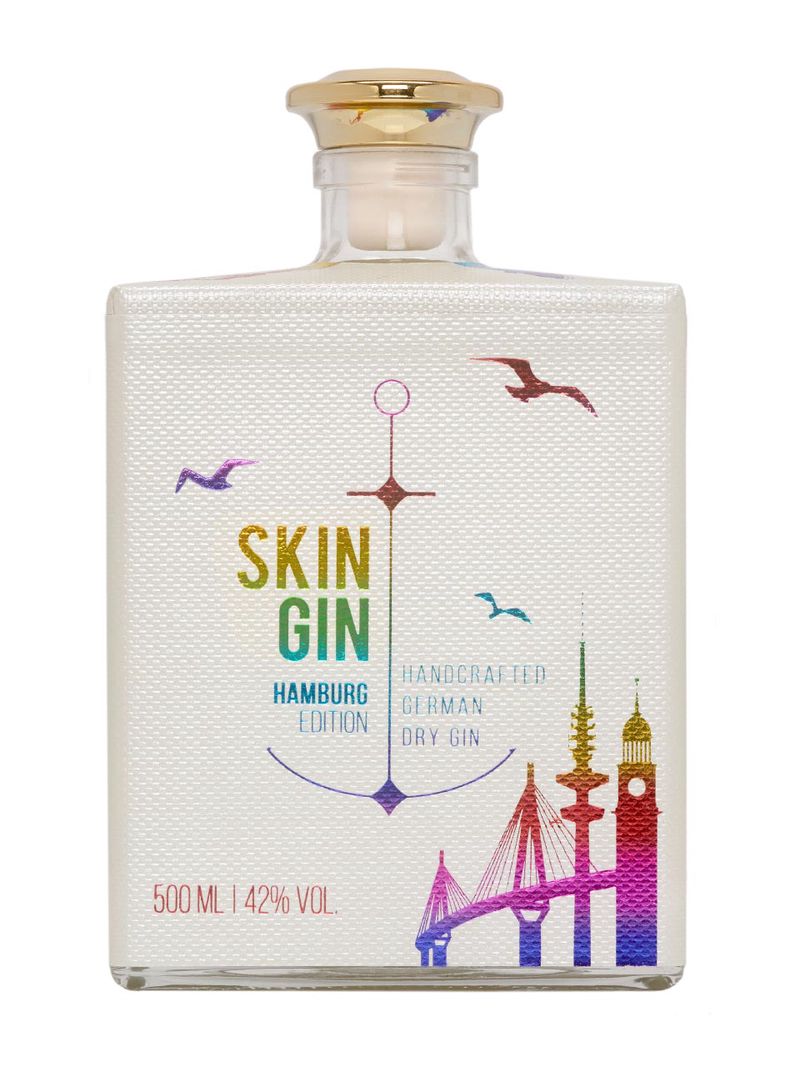 Skin Gin Handcrafted German Dry Gin Hamburg Rainbow Edition 42% 0.5L