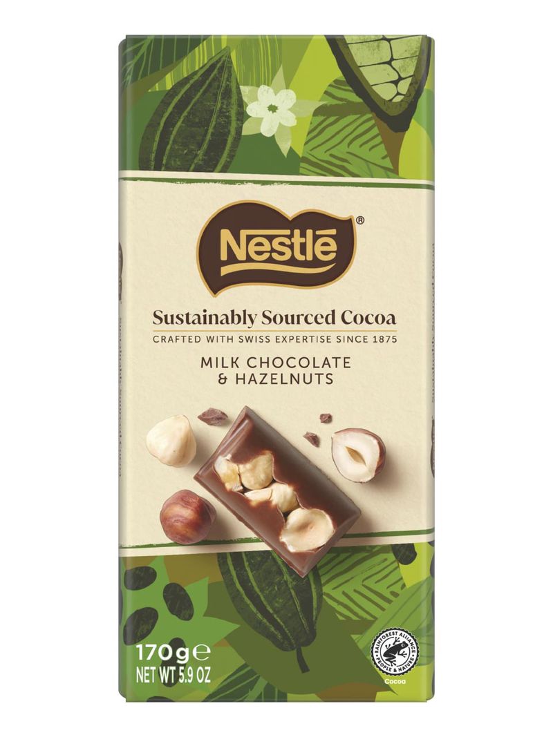 NESTLE Milchschokolade & Haselnüsse Genusstablette 170g