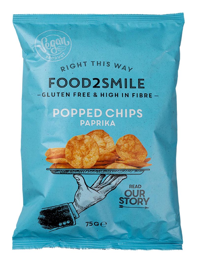 Food2Smile Soja- und Kartoffelchips mit Paprikageschmack, 75G.