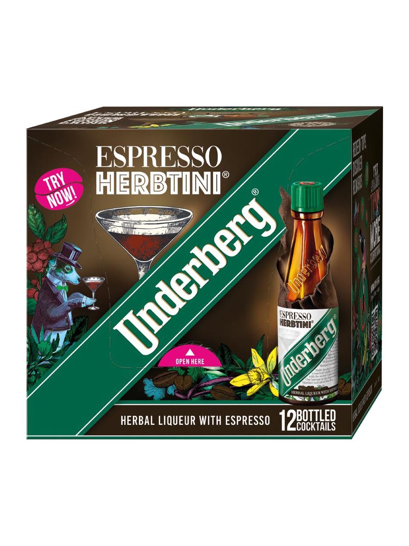 Underberg Herbtini Kräuterlikör mit Espresso 27% 12x0.02L