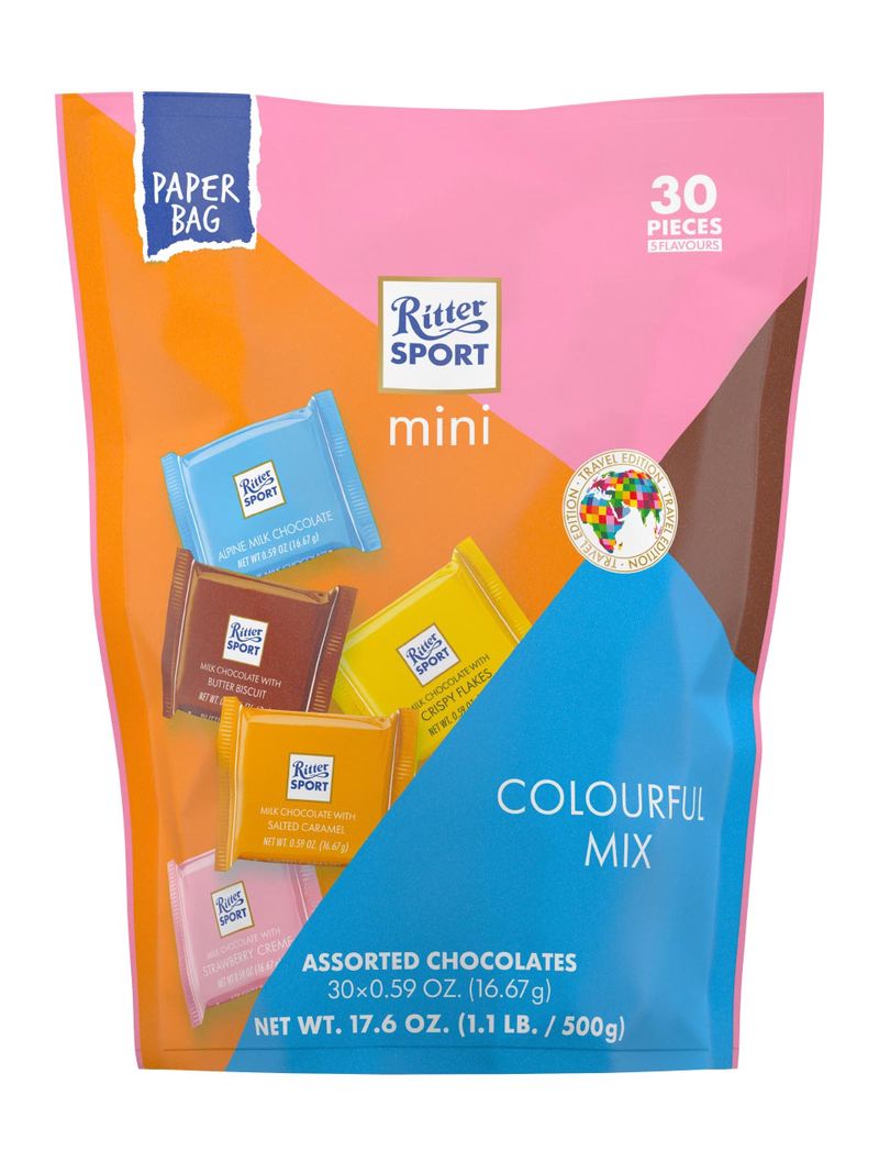 Ritter Sport rosa Mini-Schokotäfelchen in der Tüte