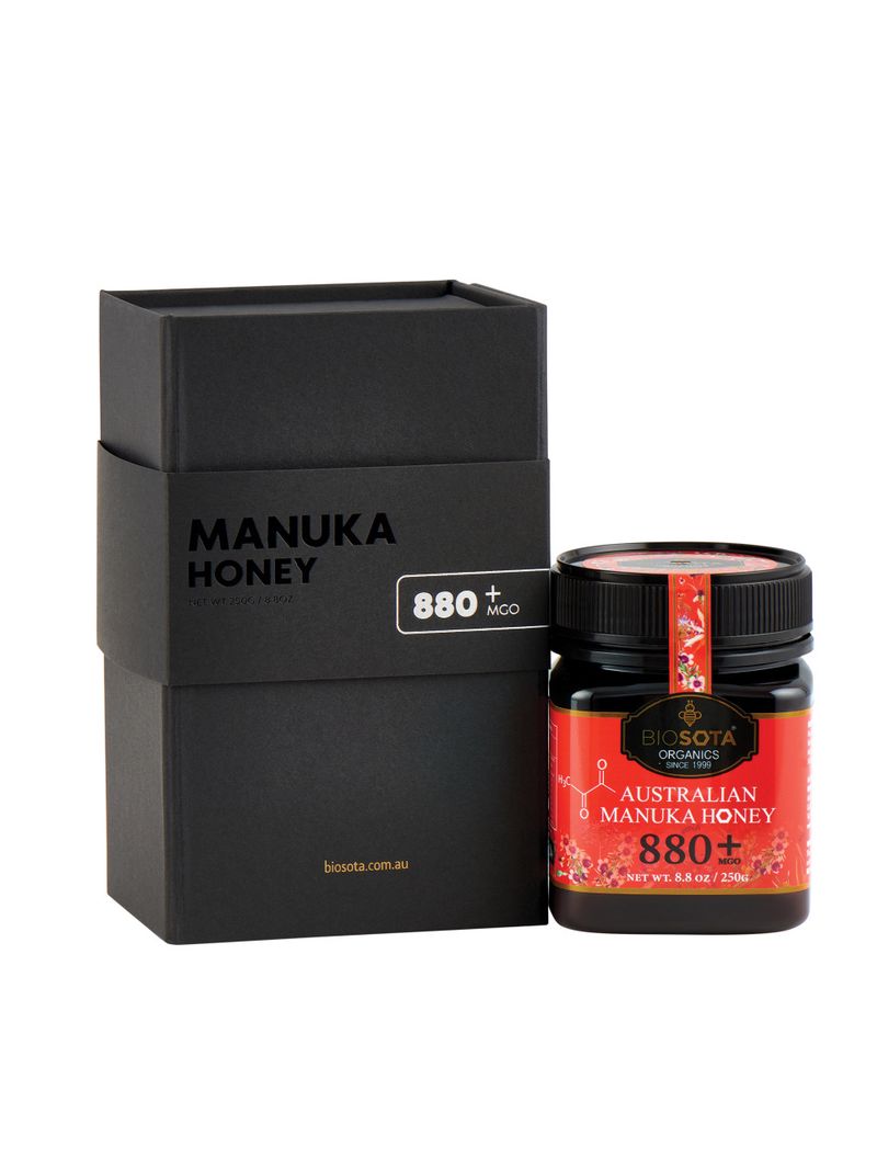 Biosota Organics Australischer Manuka-Honig MGO 880+, 250g in Geschenkbox Kraftvolle Unterstützung