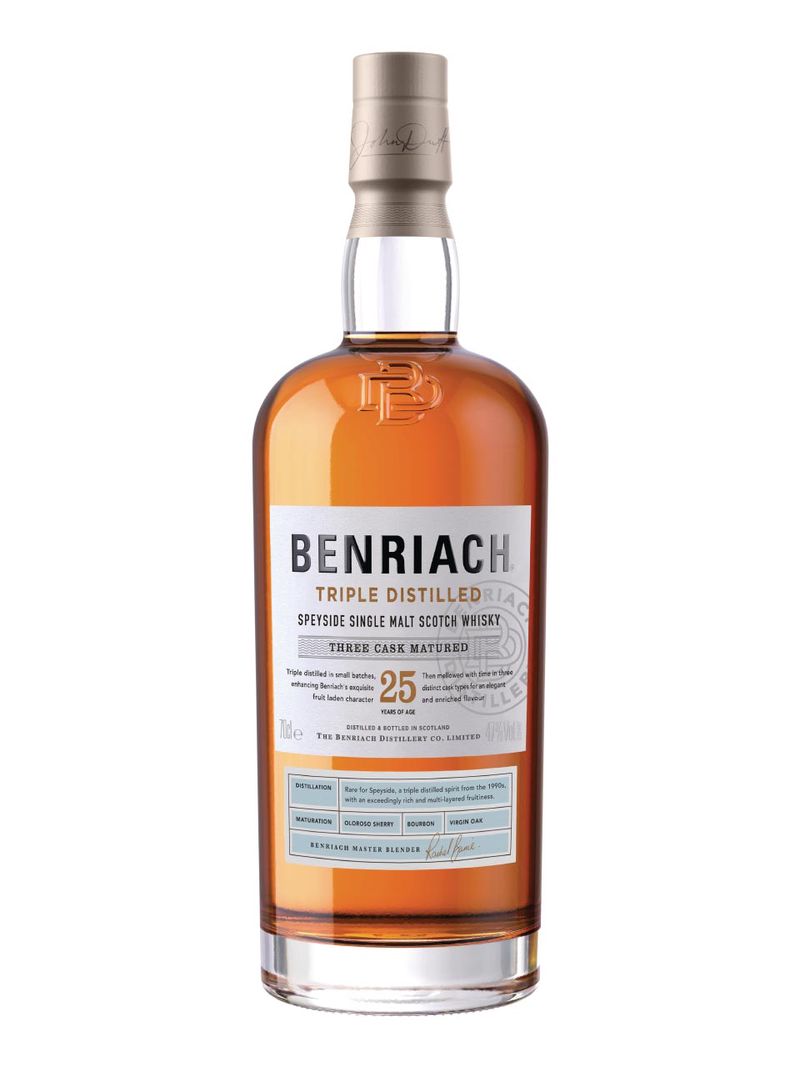 Benriach 25y Triple Distilled Speyside Single Malt Scotch Whisky 47% 0.7L
