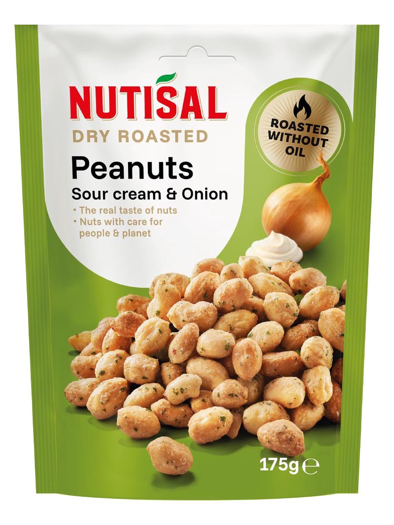 Nutisal, Trocken geröstete Erdnüsse mit Sauerrahm und Zwiebelgeschmack