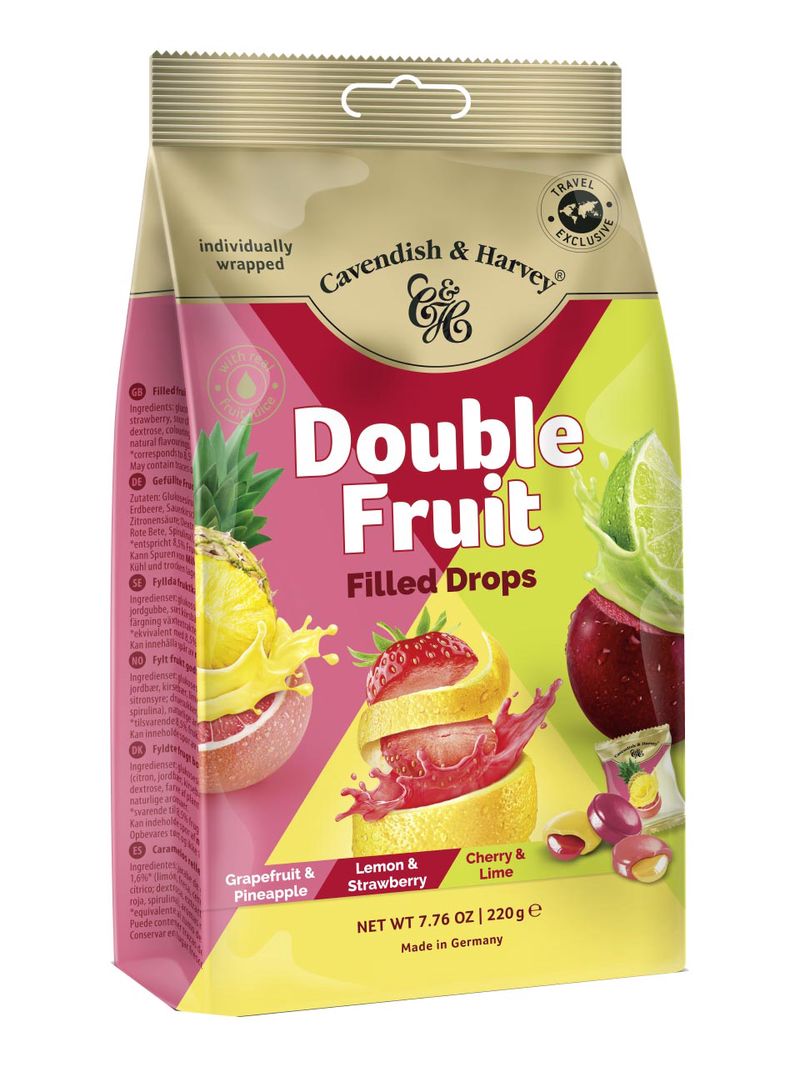 Cavendish & Harvey Travel Exclusive Double Fruit Snack Beutel 220g