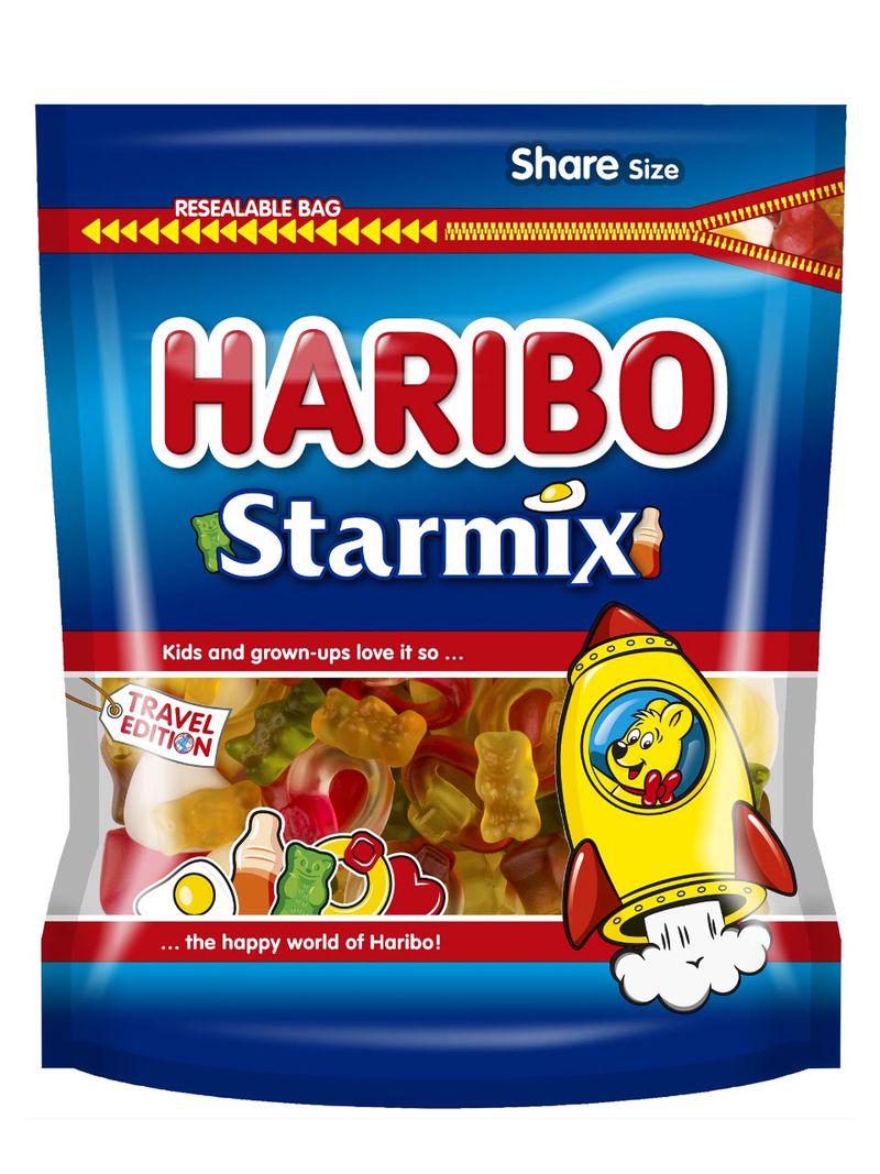 HARIBO Starmix Mischung aus Fruchtgummis, Gummis mit Cola-Geschmack und süßen Schaumgummis 250g