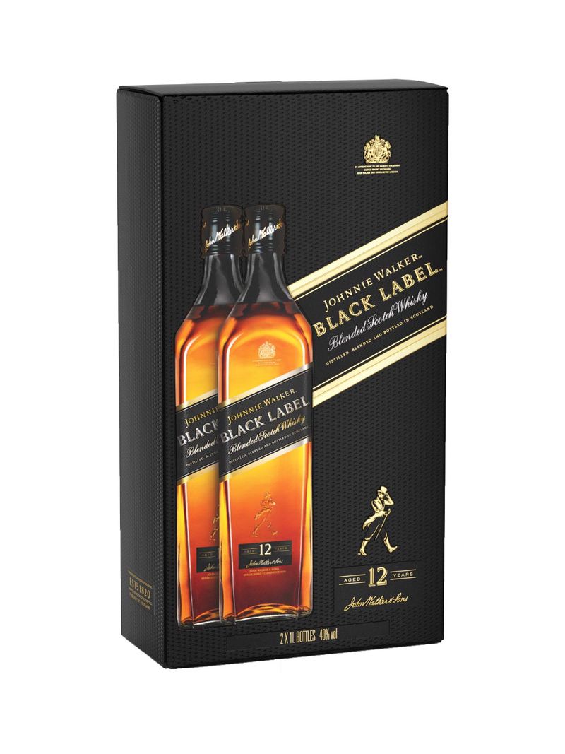 Johnnie Walker Black Label 12y Blended Scotch Whisky 40% 2x1L Twinpack