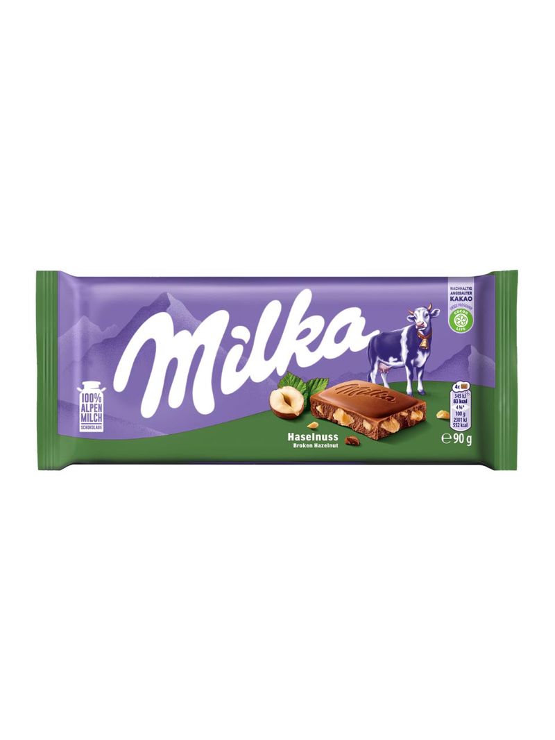 Milka Haselnuss 90G - Alpenmilch-Schokolade - Knackige Haselnuss-Stückchen - Cremig Und Knusprig - Naschvergnügen - Tafelschokolade. Mit - Bild 3