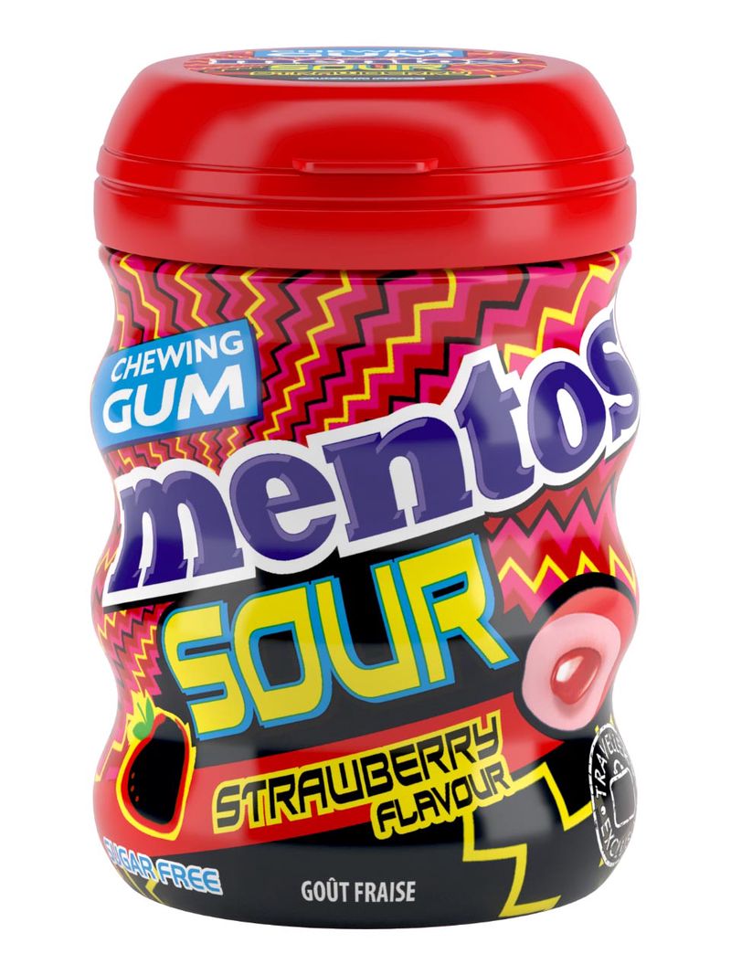 Mentos Gum Sour Strawberry 68g