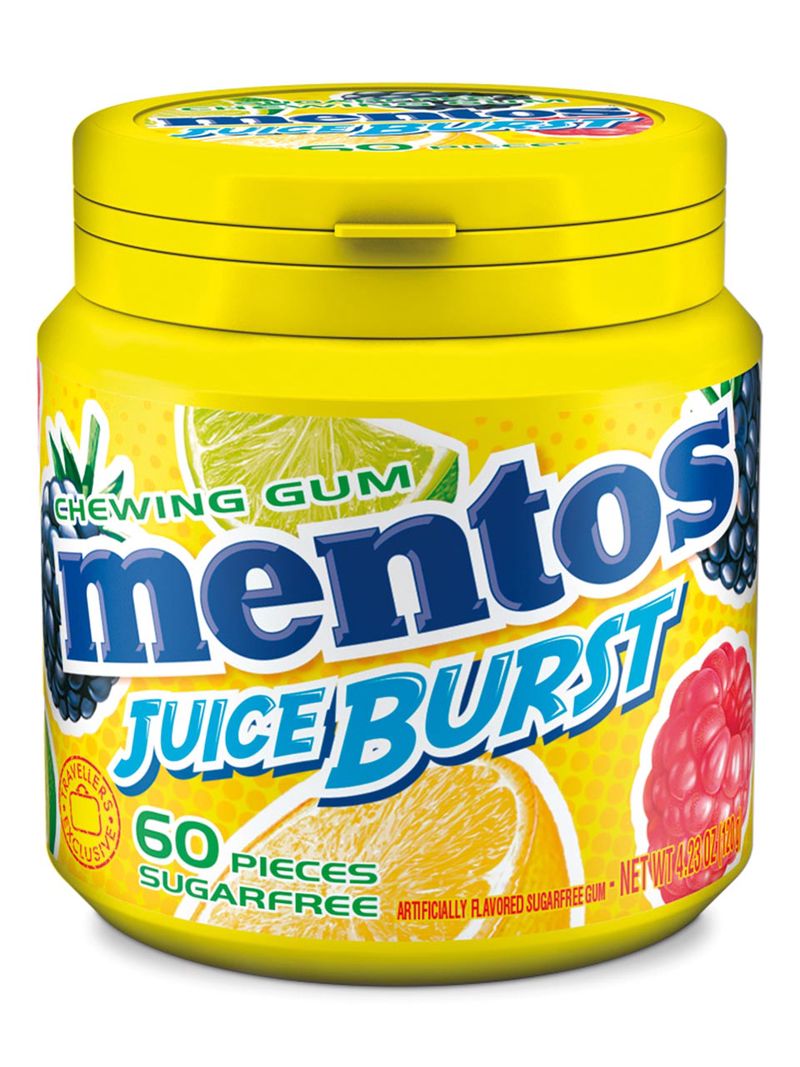 Mentos Kaugummi "Juice Burst Yellow" zuckerfrei, 120g