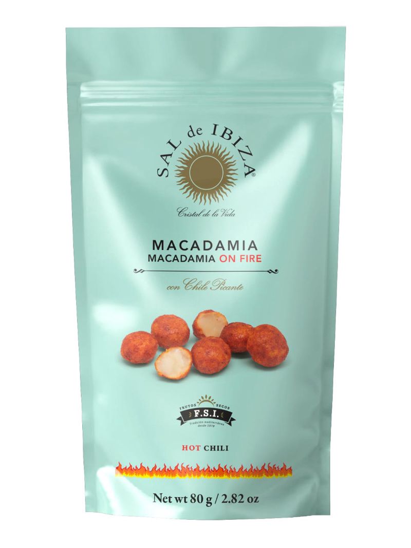 SAL de IBIZA "Macadamia Hot Chili", Macadamia Nüsse in pikanter Chili Salz-Mischung, 80 g