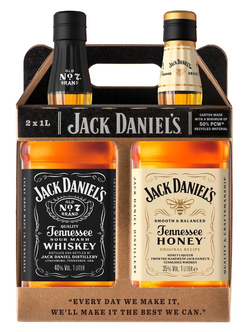 Jack Daniel's Black Label No.7 & Honey Whiskey 40%/35% 2x1L*