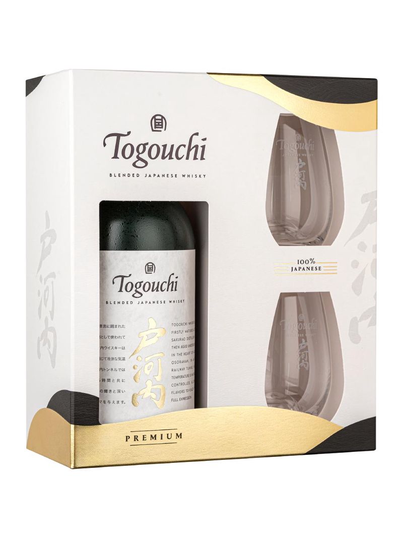 Togouchi Premium Japanese Bleded Whisky 40% 0.7L with 2 Glasses