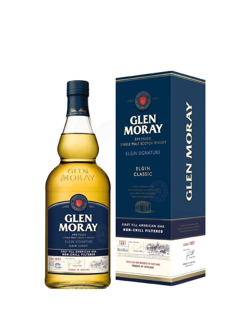 Glen Moray Classic Speyside Single Malt Scotch Whisky 48% 1L Geschenkverpackung