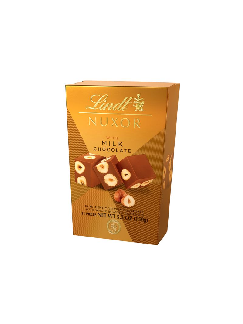 Lindt NUXOR Gianduja-Haselnussmilchschokolade-Praliné mit ganzen Haselnüssen