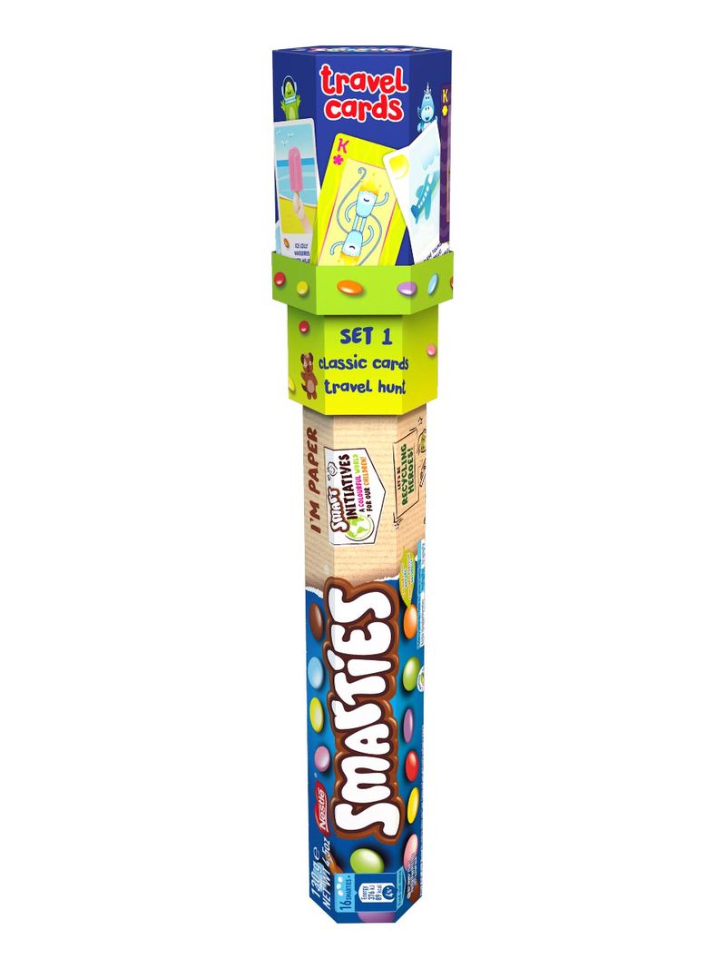 NESTLE SMARTIES Travel Cards Topper Giant Hexatube 130g