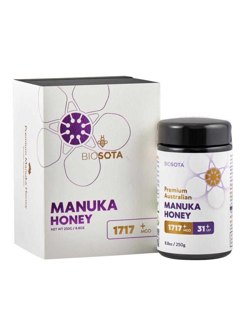Biosota Organics Australischer Manuka-Honig MGO 1717+, 250g in Geschenkbox Einzigartige Stärke Seltene Entdeckung